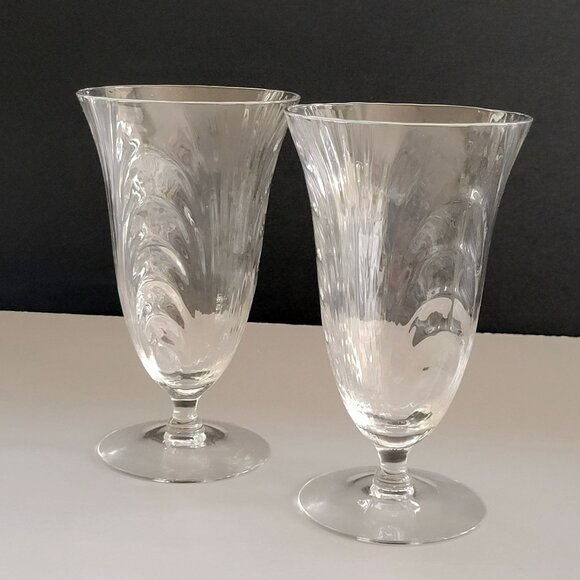 Vintage Cambridge Ice Tea Glasses Set of 2, Caprice Clear, Stem Base, Optical - Picture 2 of 7